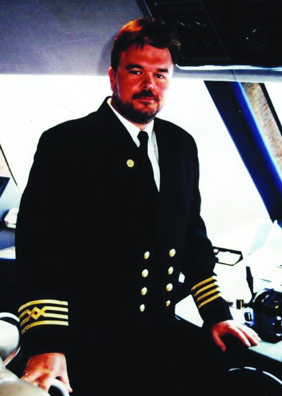 Captain Richard Morris at the helm, 1998