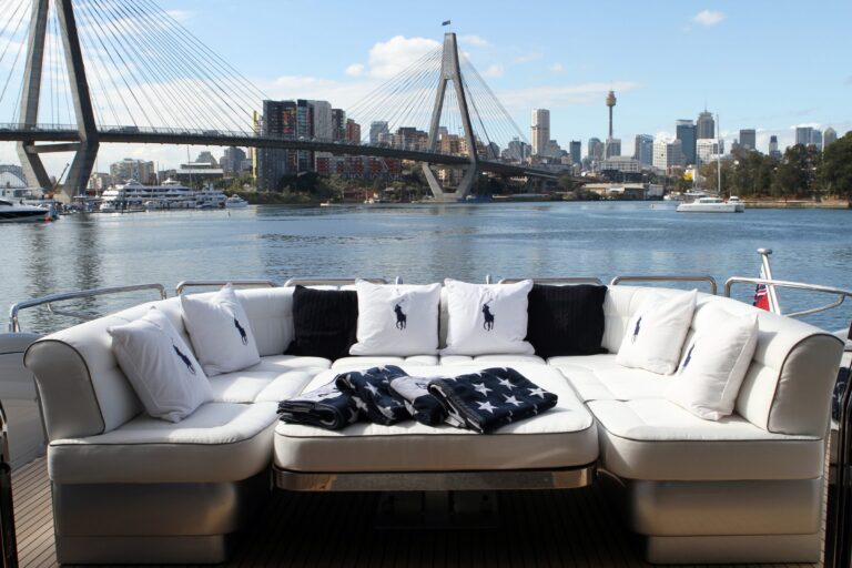 Deck lounge aboard a superyacht